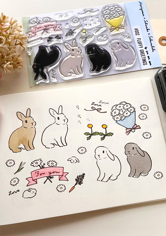 Clear Stamp - Fluffy Greetings - Schinako Moriyama