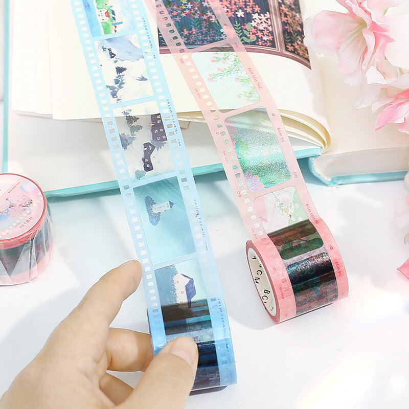 PET tape - Pellicule photo - Cerise Rose et Bleu