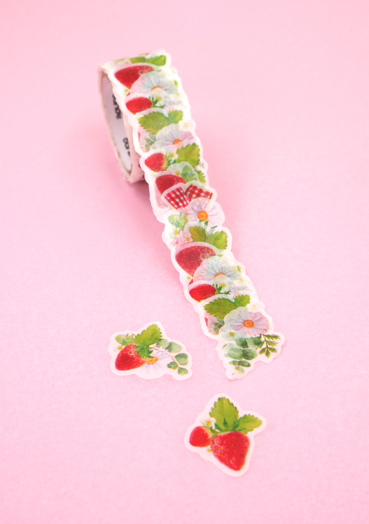 Masking tape stickers - Couronne de fraises