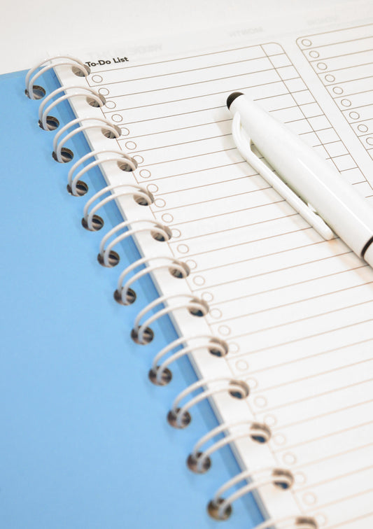 Agenda effaçable en papier-pierre - Blue version - to do list