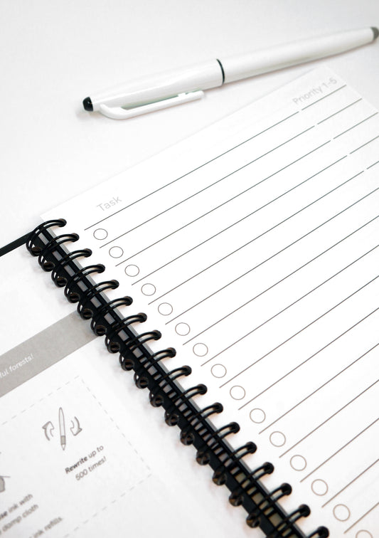 Agenda effaçable en papier-pierre - Black version - to do list