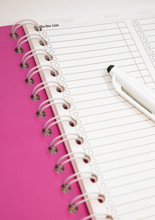 Agenda effaçable en papier-pierre - Pink version to do list