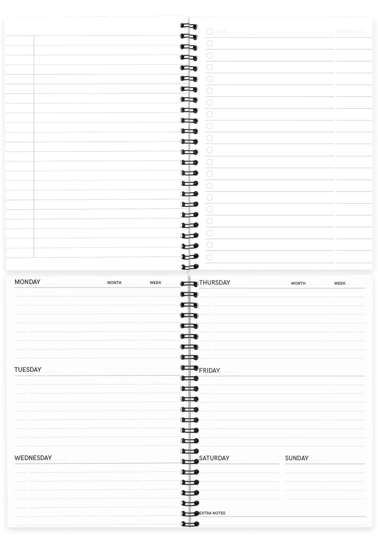 Agenda effaçable en papier-pierre - Black version - pages