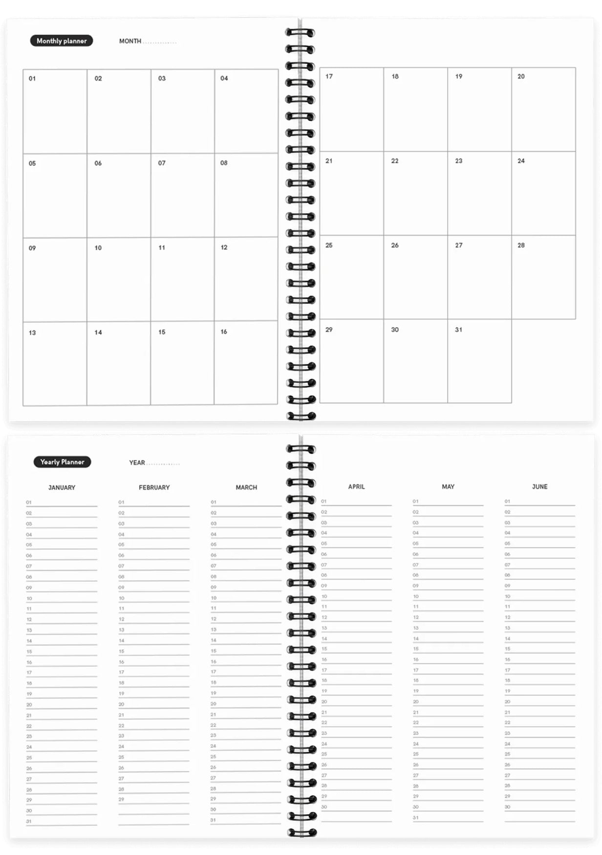 Agenda effaçable en papier-pierre - Black version - pages