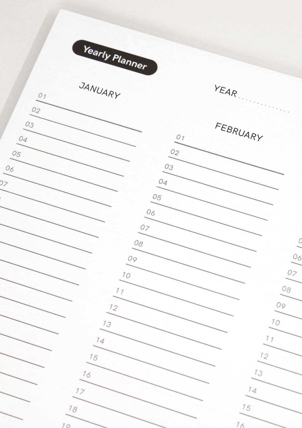 Agenda effaçable en papier-pierre - Black version - planning annuel