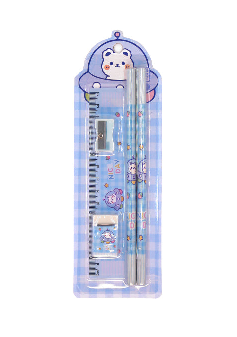 Pack pour une rentrée scolaire kawaii - bleu