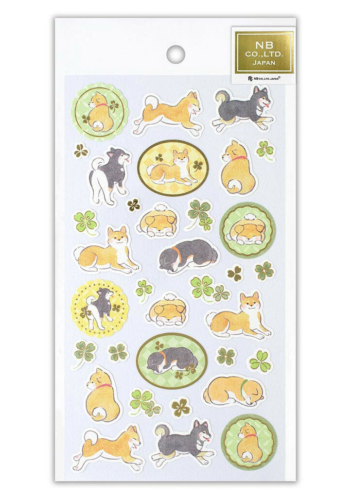 Stickers - Chien Shiba Yufumi et trèfles
