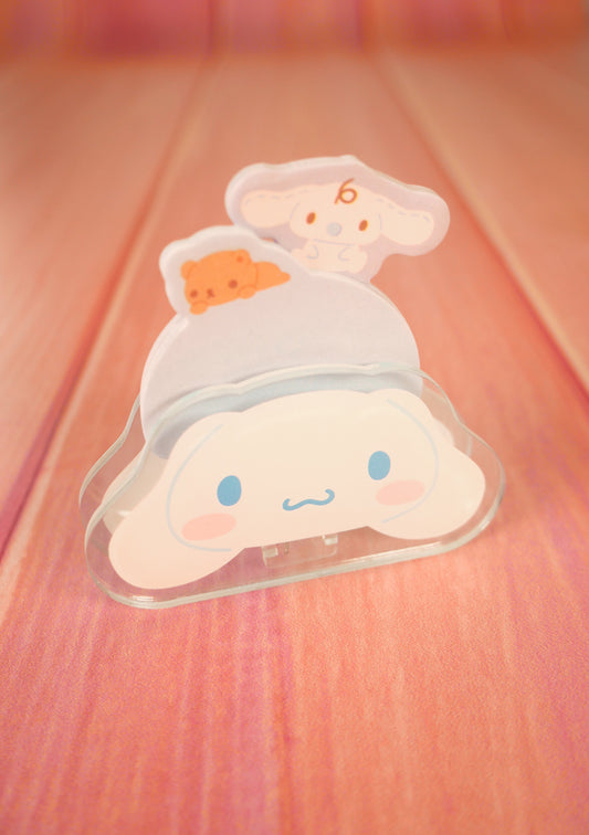 Clip et memo pad - Sanrio Cinnamoroll sur bureau rose