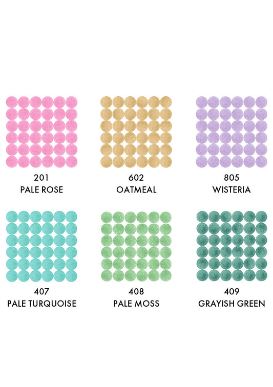 Set de 6 marqueurs ZIG Clean Color Dot - Mild Smokey - Kuretake - couleurs