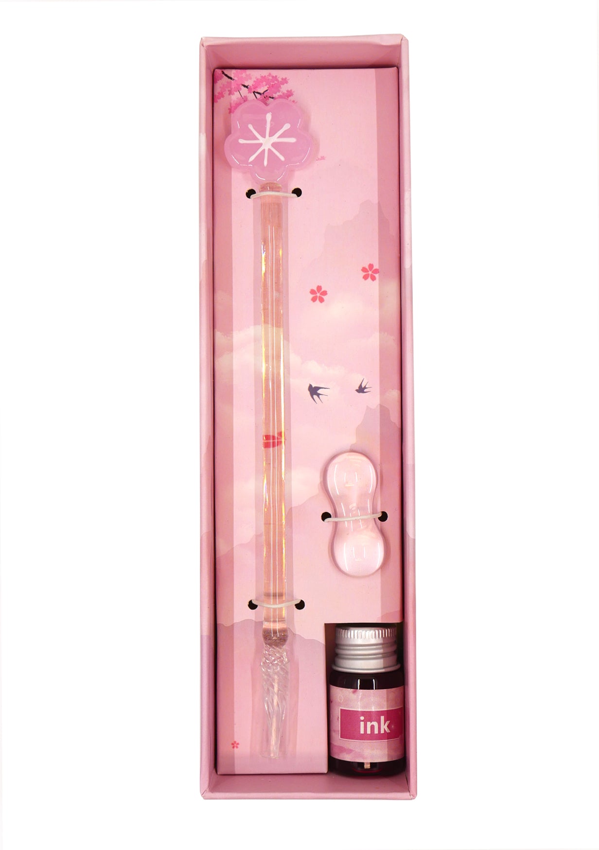 Stylo en verre kawaii - sakura opaque