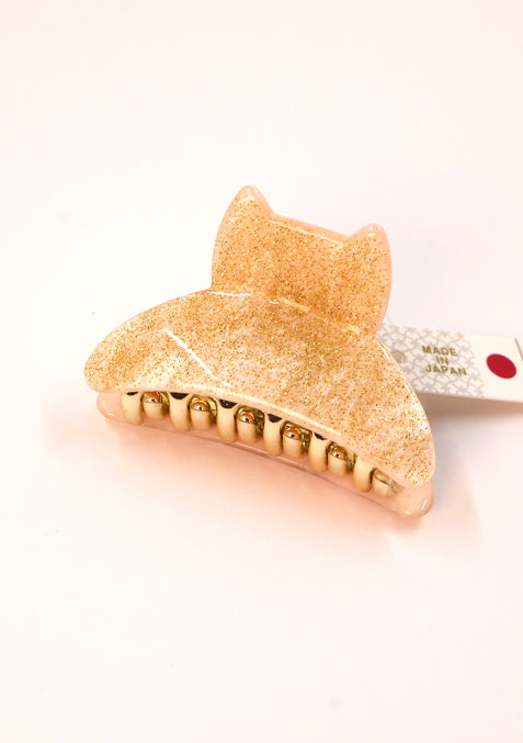 Pince à cheveux - Chat - ivoire