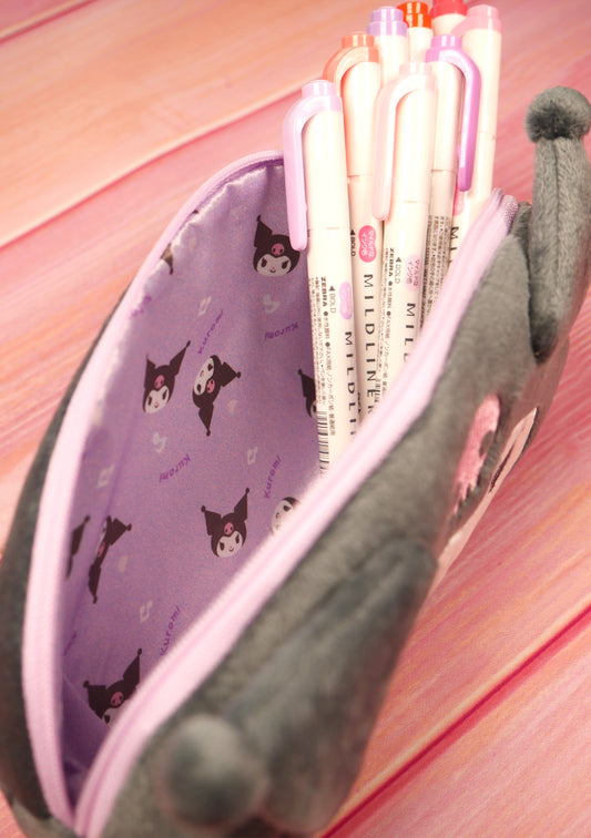 Trousse - Sanrio Kuromi ouverte avec des Mildliner