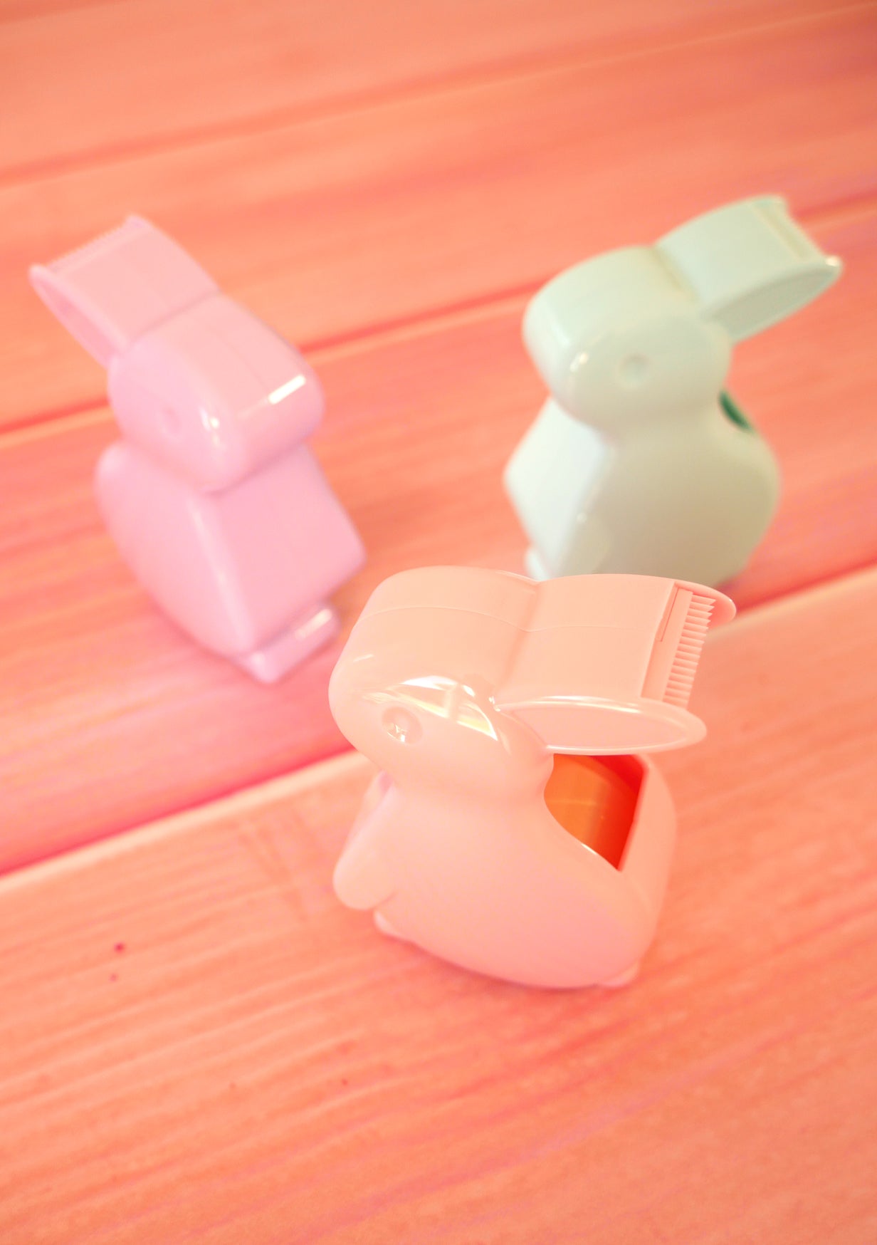 Dérouleur Scotch - Lapin - rose violet et bleu