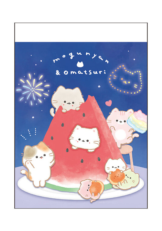 Memo pad - chat Mogunyan et pastèque