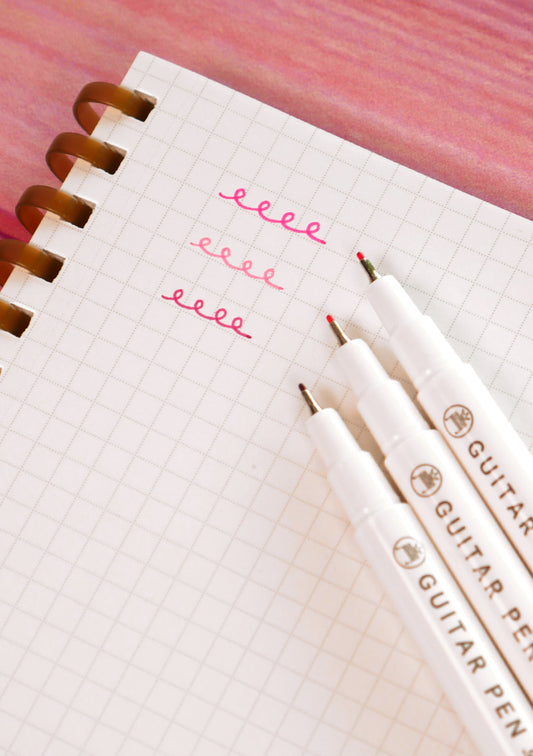Set de 3 stylos Teranishi - Guitar Petite - Rose - écriture