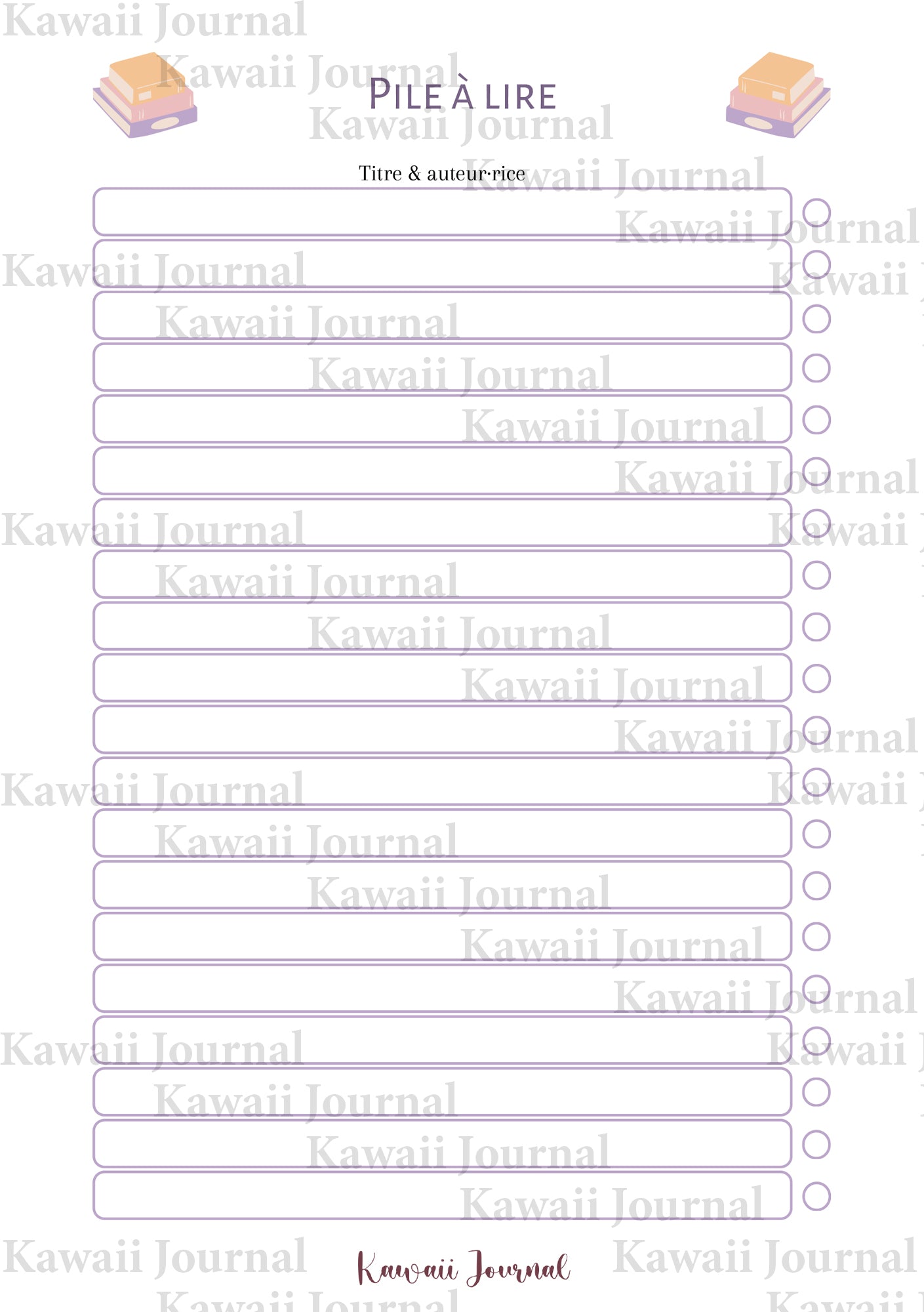 Reading Journal - Pile à lire