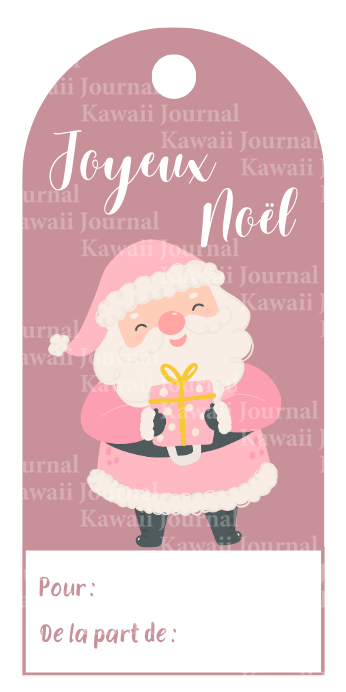 Étiquettes cadeaux mignonnes père noel à imprimer