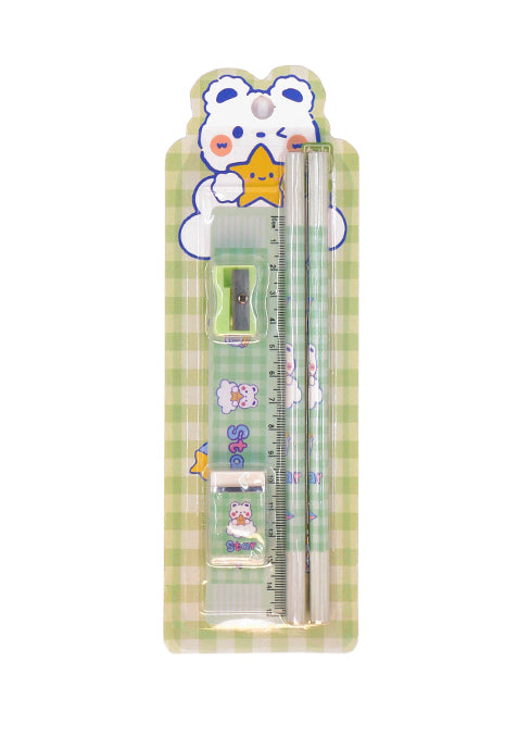 Pack pour une rentrée scolaire kawaii - vert