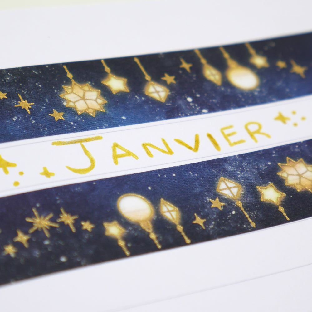 washi tape étoiles janvier
