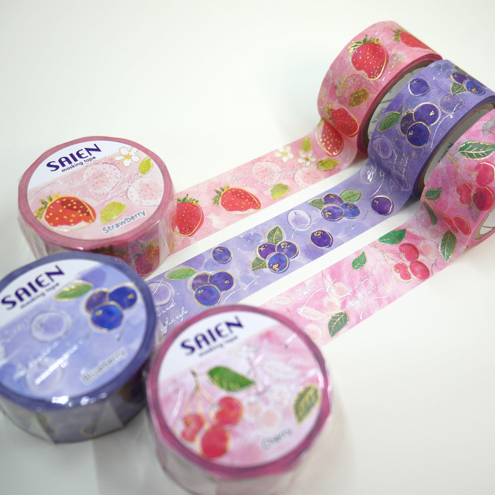 washi tape fruits rouges cerise fraise myrtille