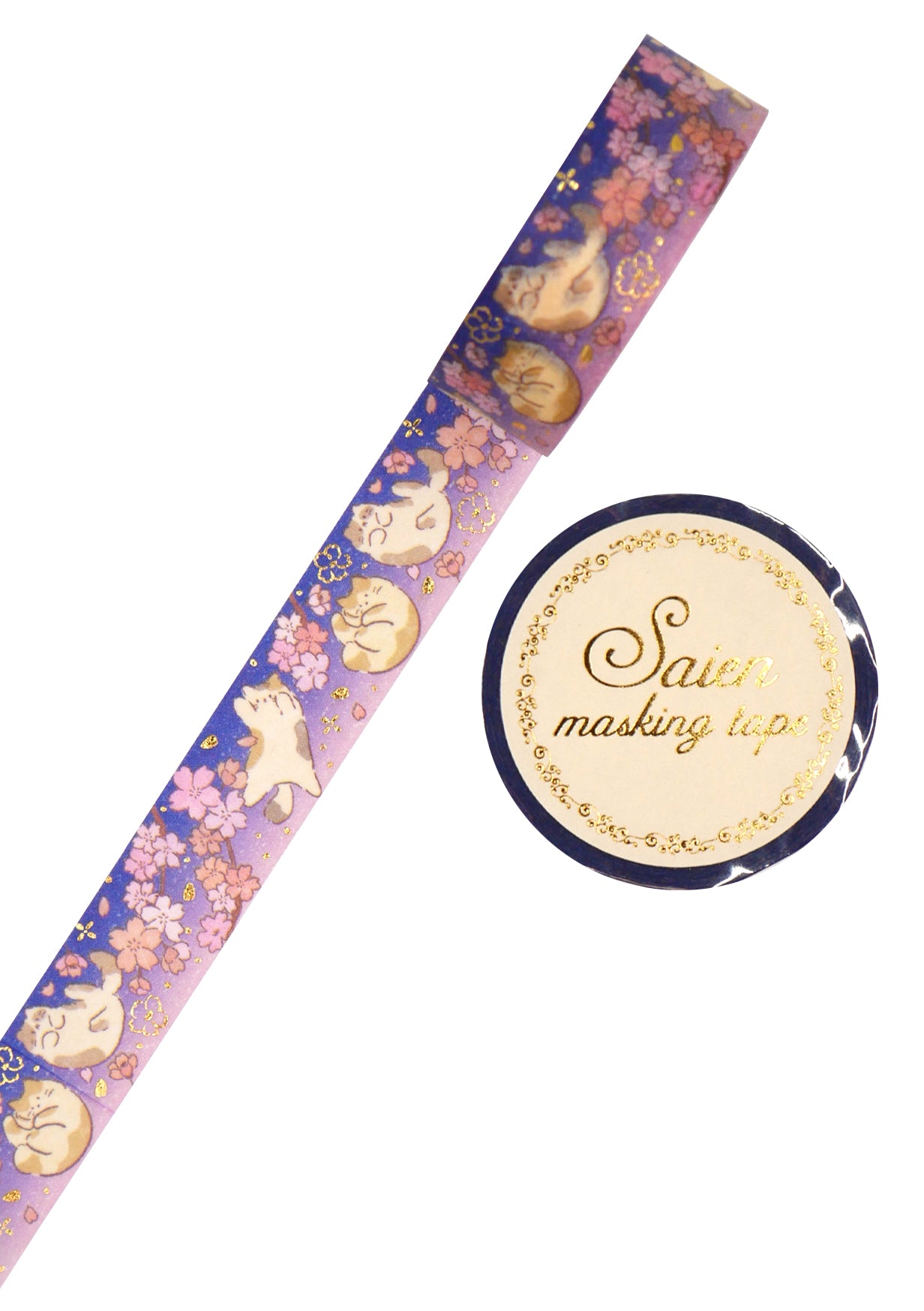 Washi tape - Chat kawaii et sakura