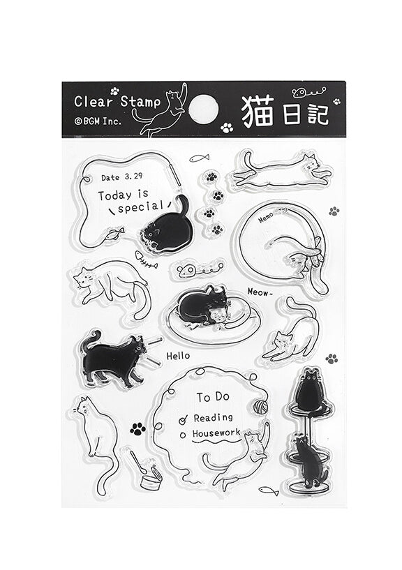 BGM Clear Stamp - Neko Diary : chat neko