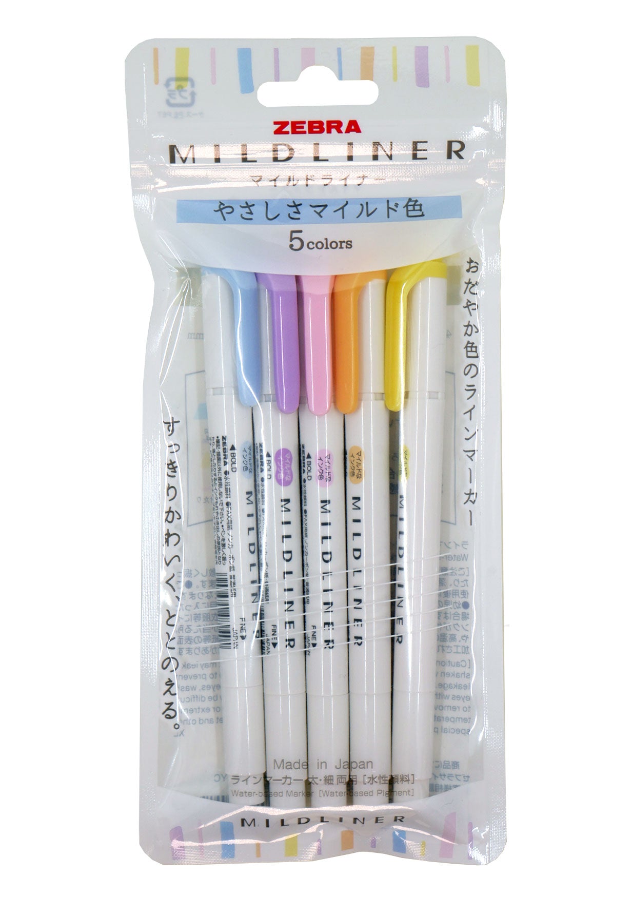 Set de 5 surligneurs Zebra Mildliner - Gentle
