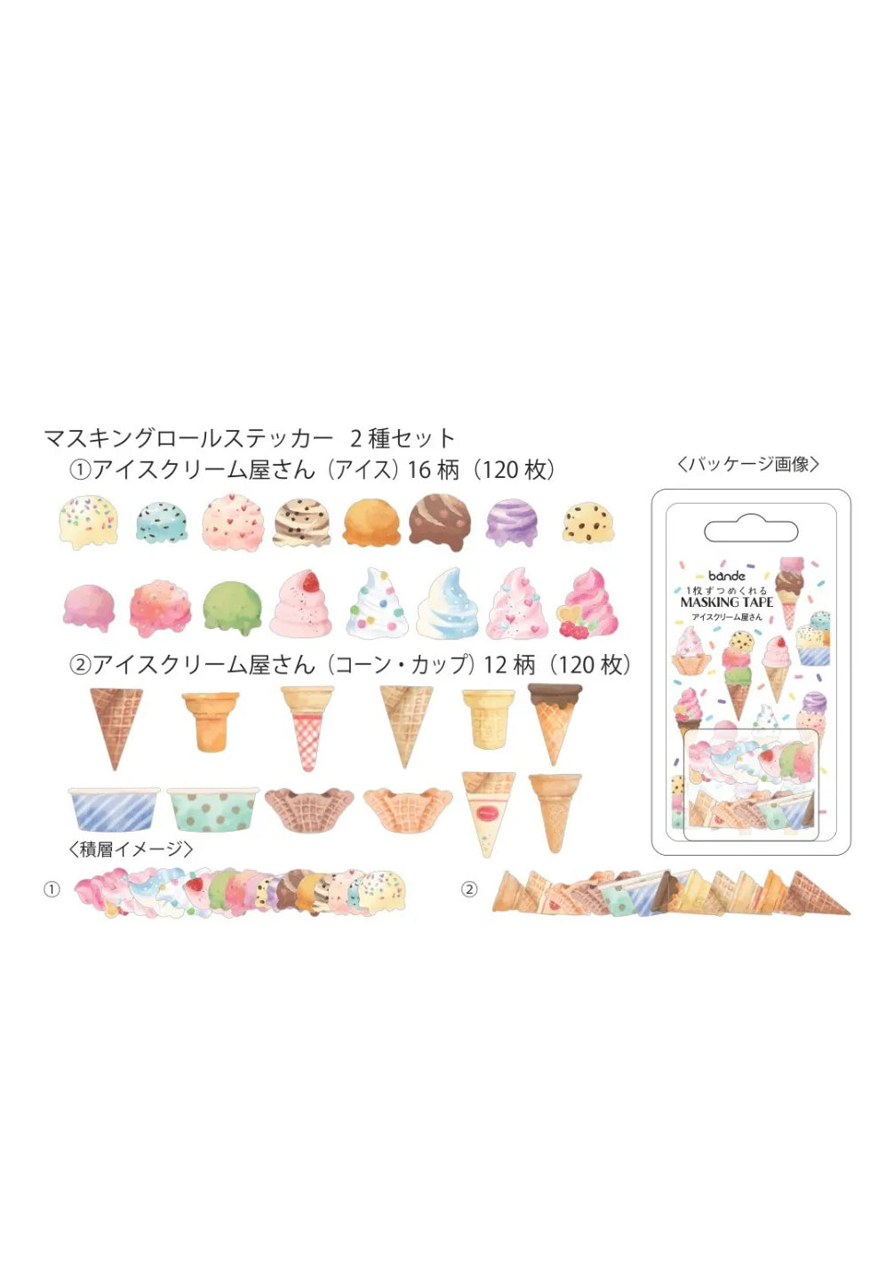 Masking tape stickers - Glaces