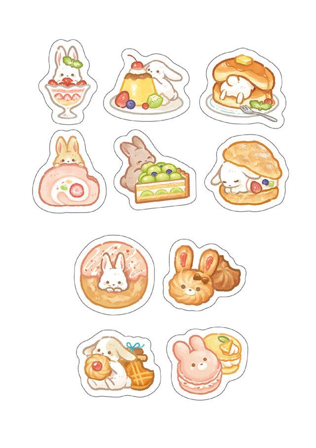 Flake stickers - Lapin et gourmandises
