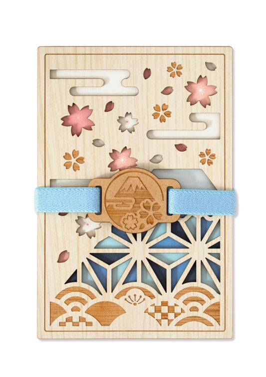 Élastique décoratif japonais - Mt Fuji Sakura avec carnet goshuincho