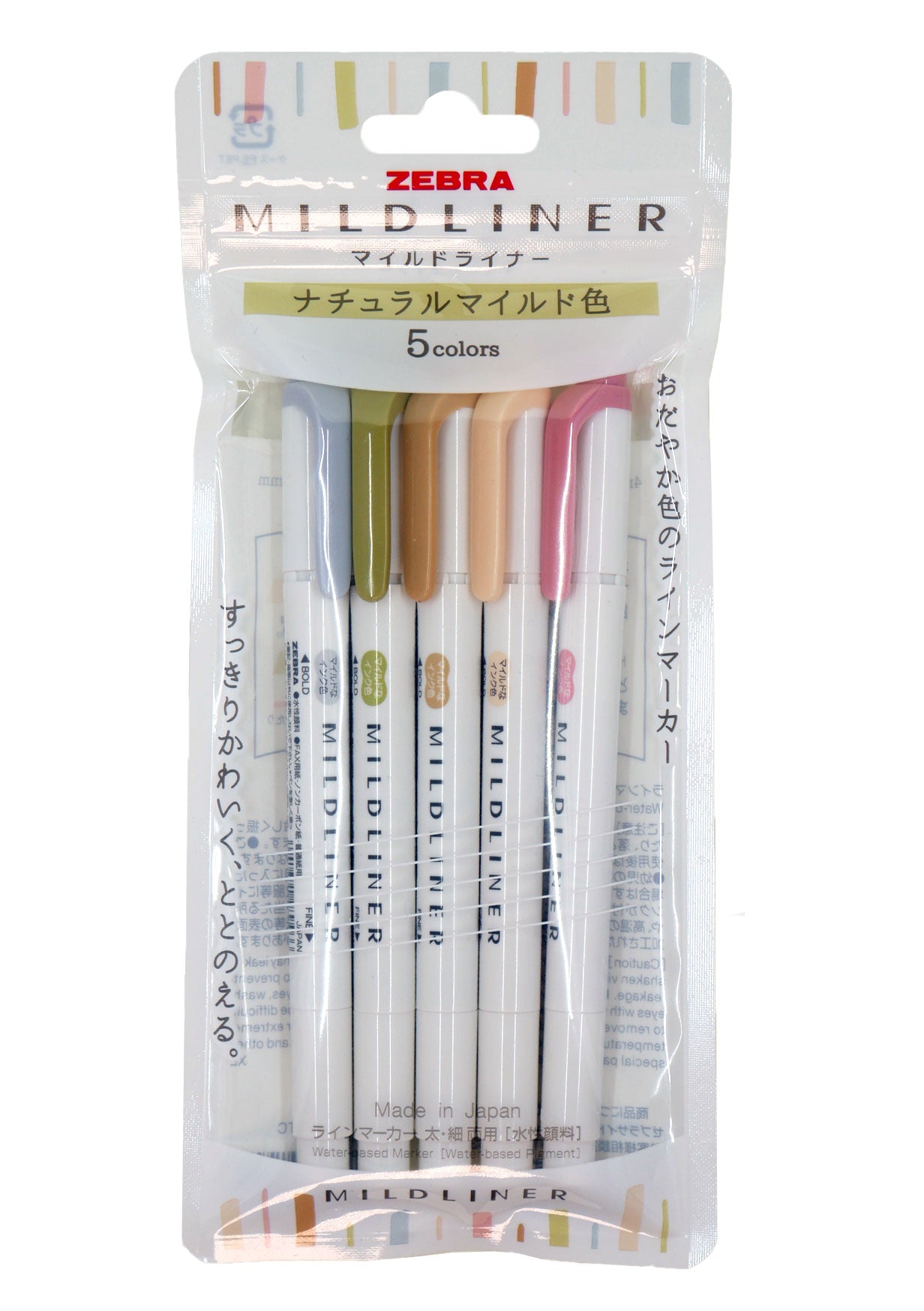 Set de 5 surligneurs Zebra Mildliner - Natural