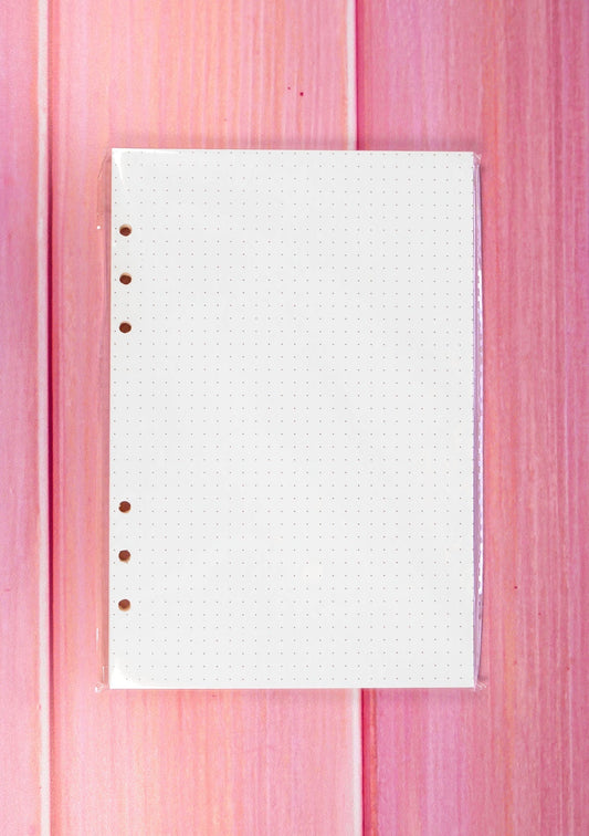 Pack de 45 recharges papier - feuilles perforées pointillées Bullet journal