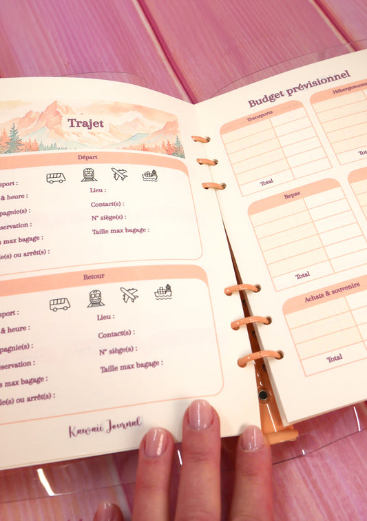 Carnet de voyage - Bundle kit | Journal personnalisable - trajet et budget prévisionnel