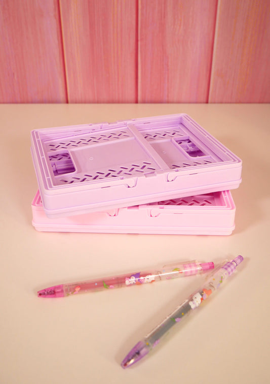 Petit panier kawaii plié - rose et violet
