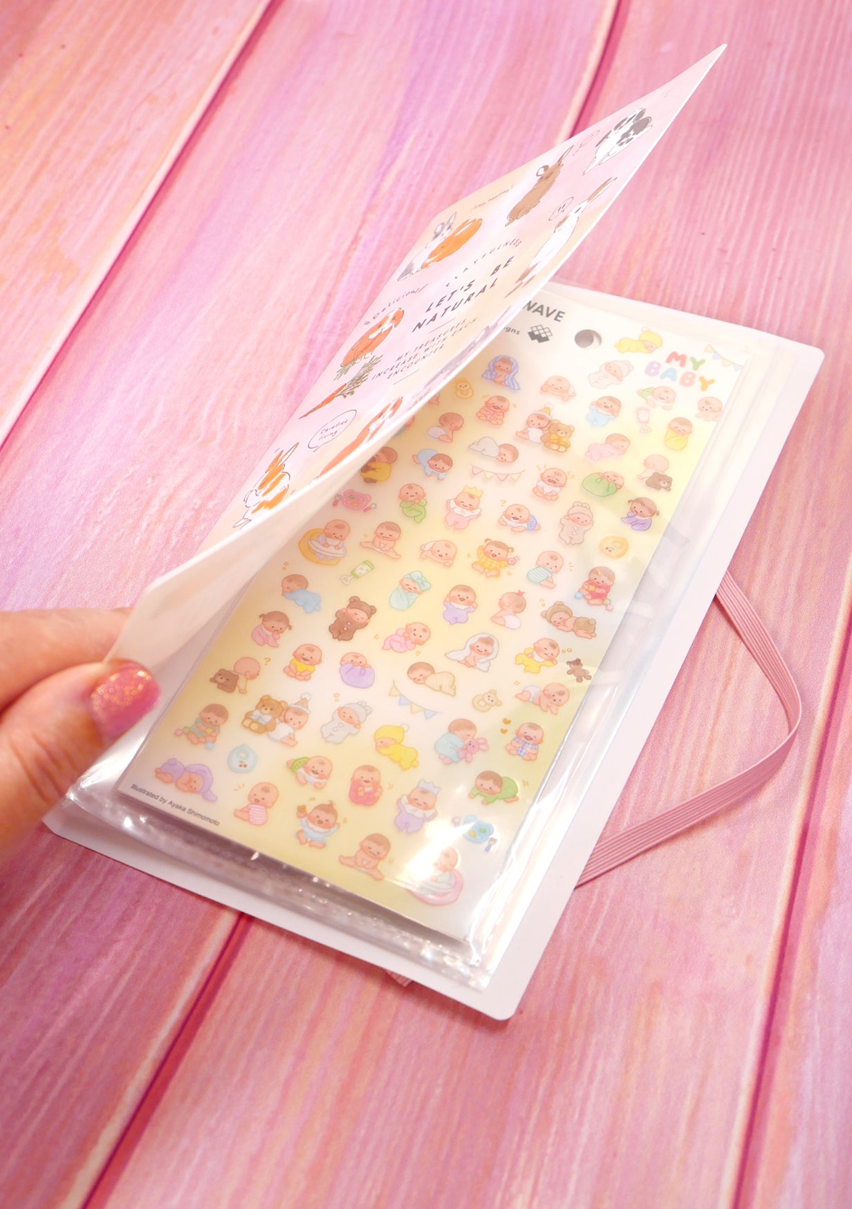 Pochette de rangement pour planches de stickers - Lapins