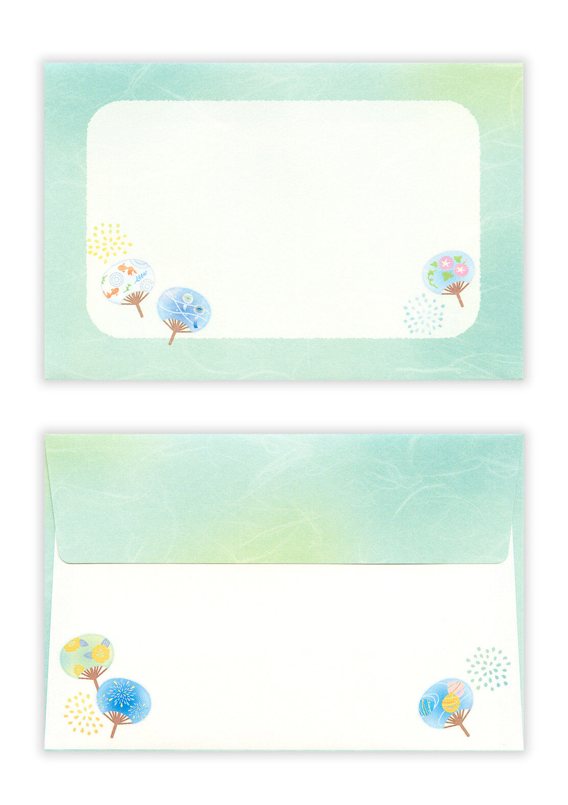 Set de papier à lettre et enveloppes - Uchiwa - enveloppes devant derrière