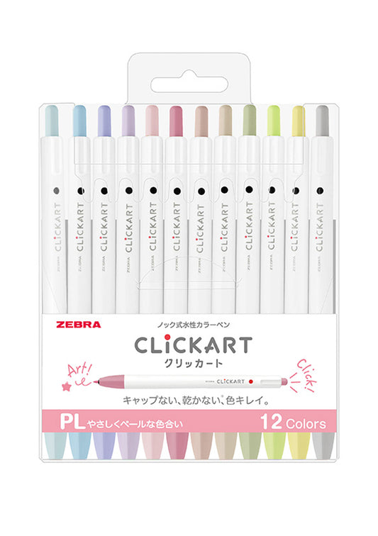 Stylos feutres Zebra Clickart - Couleurs Pastels