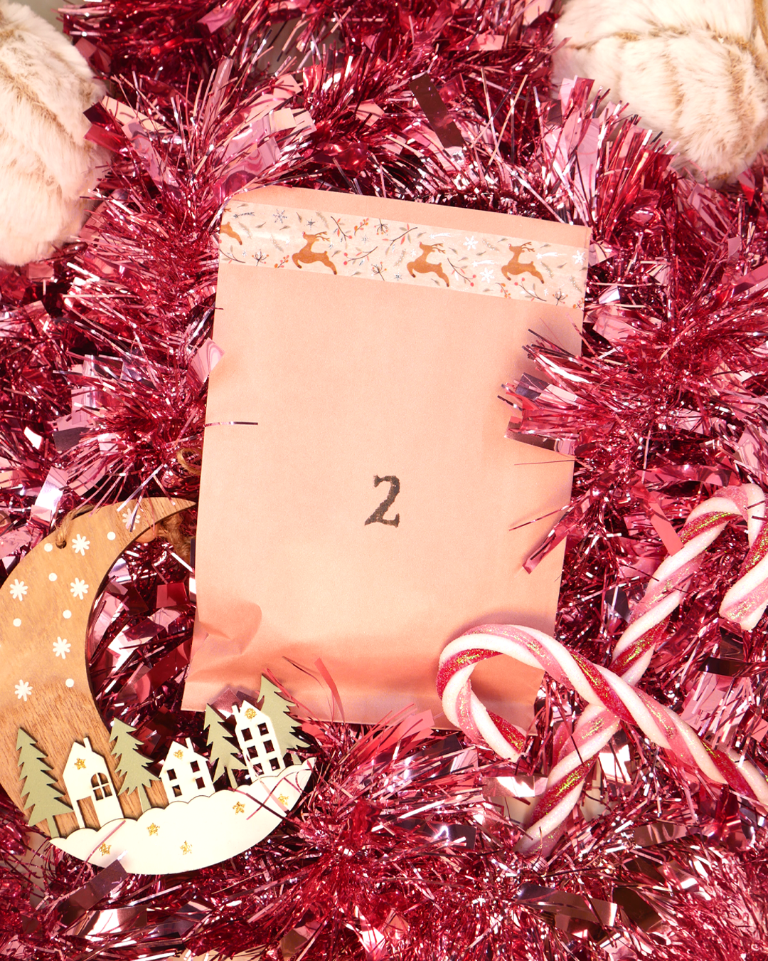 Calendrier de l'Avent de papeterie kawaii du Japon · 2025 pochette rose