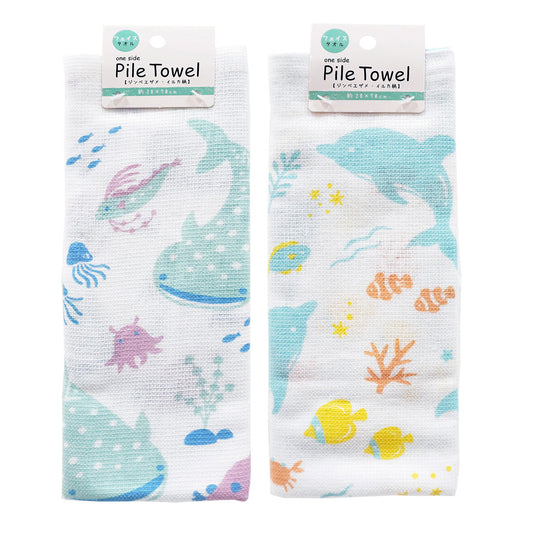 Serviette pour les mains en coton - Animaux marins