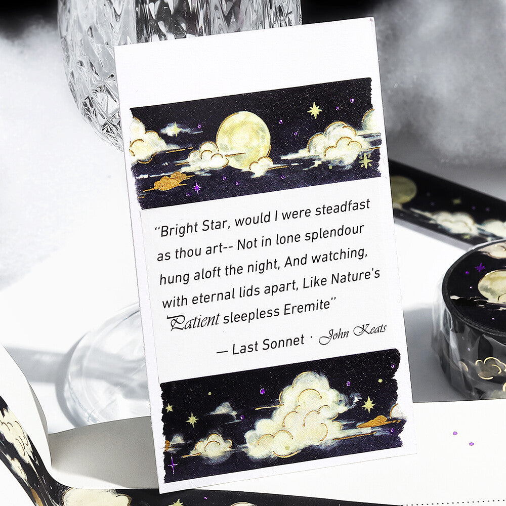 Washi tape - Sky Stars - Nuit de pleine lune exemple d'utilisation