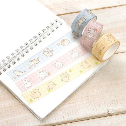 Washi tape - Marumaru - Chat, lapin et chien