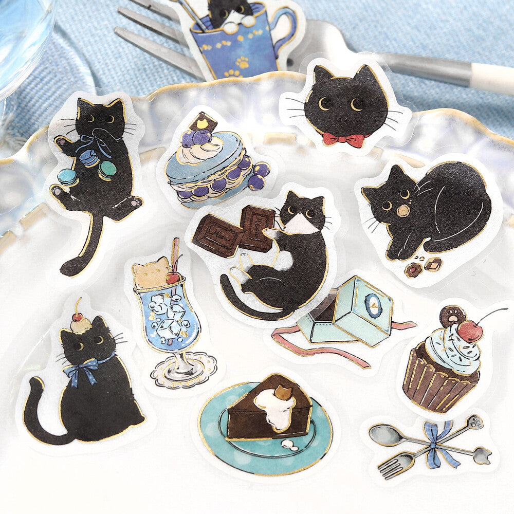Flake Stickers - Irasshaimase nya~ Cafe Kuroneko