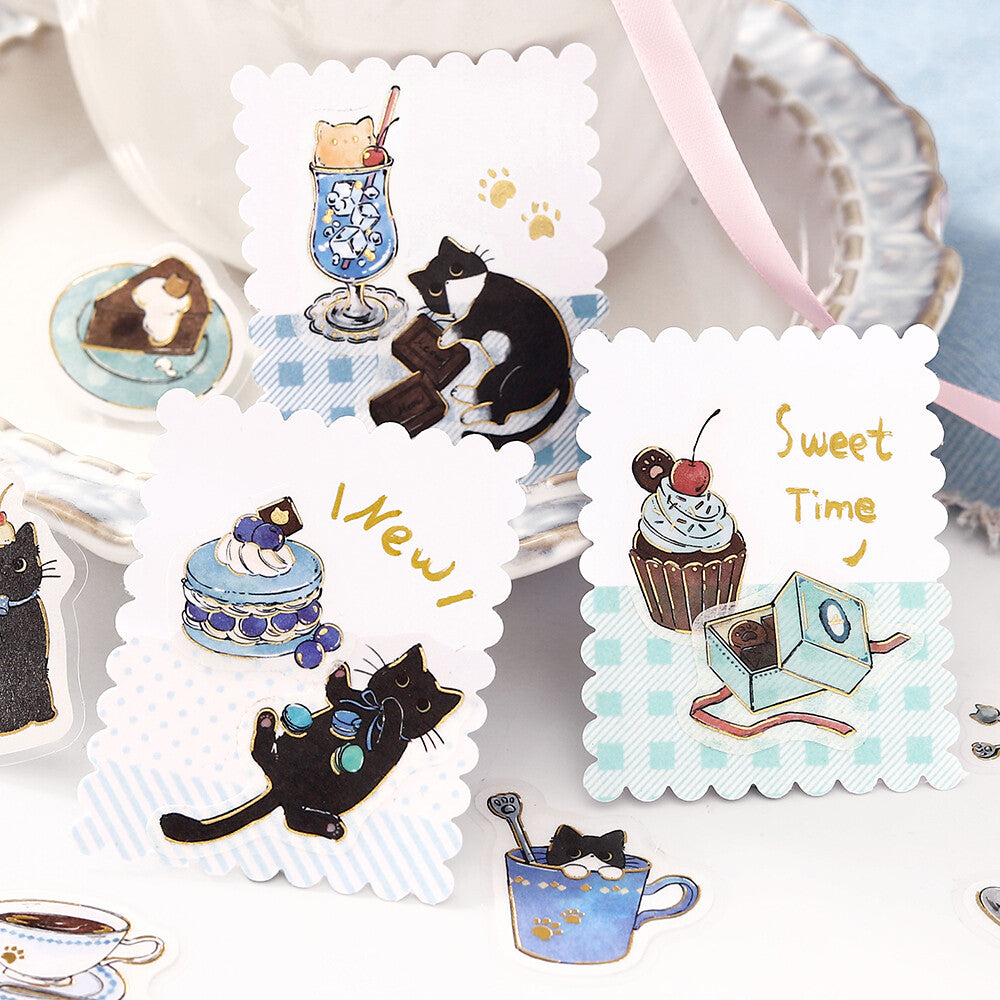 Flake Stickers - Irasshaimase nya~ Cafe Kuroneko