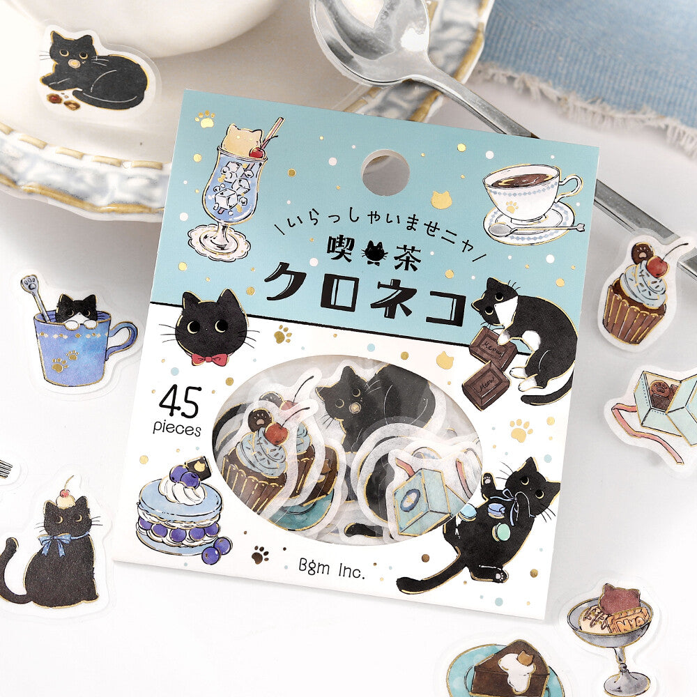 Flake Stickers - Irasshaimase nya~ Cafe Kuroneko