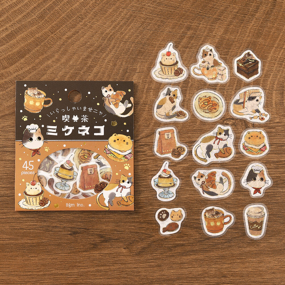 Flake Stickers - Irasshaimase nya~ Cafe Mikeneko