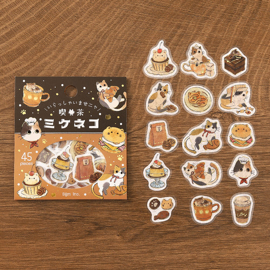 Flake Stickers - Irasshaimase nya~ Cafe Mikeneko