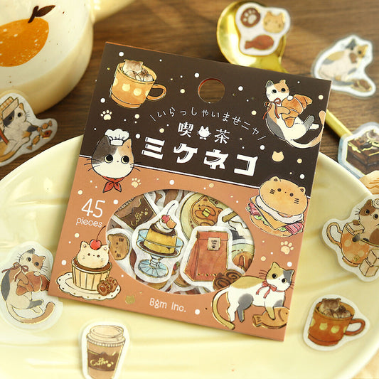 Flake Stickers - Irasshaimase nya~ Cafe Mikeneko