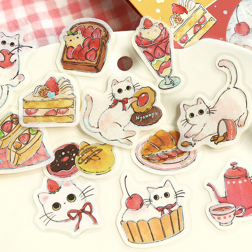 Flake Stickers - Irasshaimase nya~ Cafe Shironeko