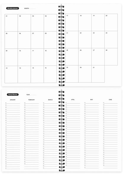 Agenda effaçable en papier-pierre - planning mensuel planning annuel