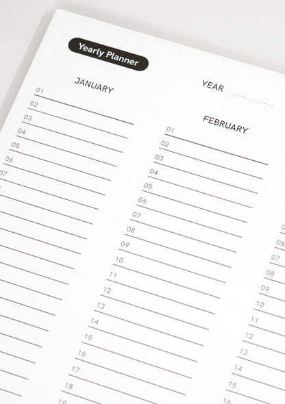 Agenda effaçable en papier-pierre - Black version - planning annuel